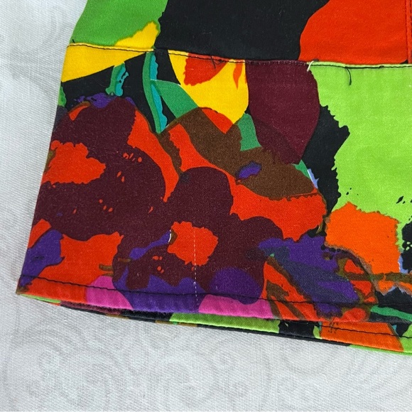 Erin Neon Multicolor Floral Print Spring Easter Full Zip Blazer Jacket Size XL - Picture 12 of 12